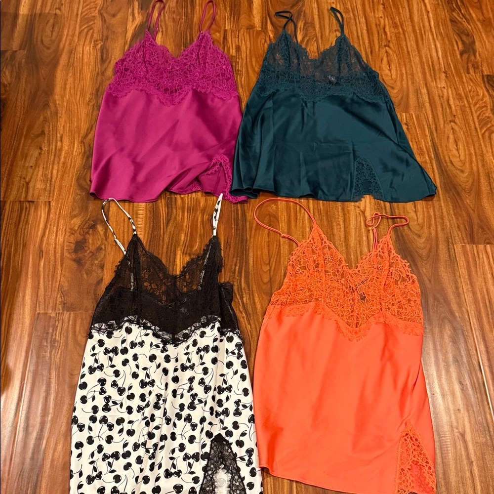FOUR Victoria's Secret Vibrant Lace Chemise Collection! Essentially NEW!